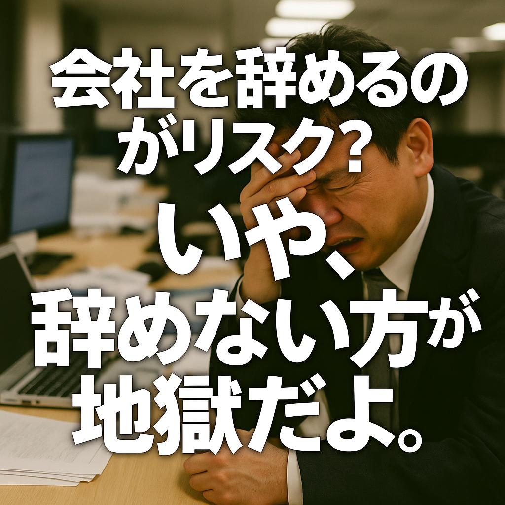 会社を辞めるのがリスク?いや、辞めない方が地獄だよ。