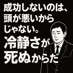 成功しないのは、頭が悪いからじゃない。冷静さが死ぬからだ。