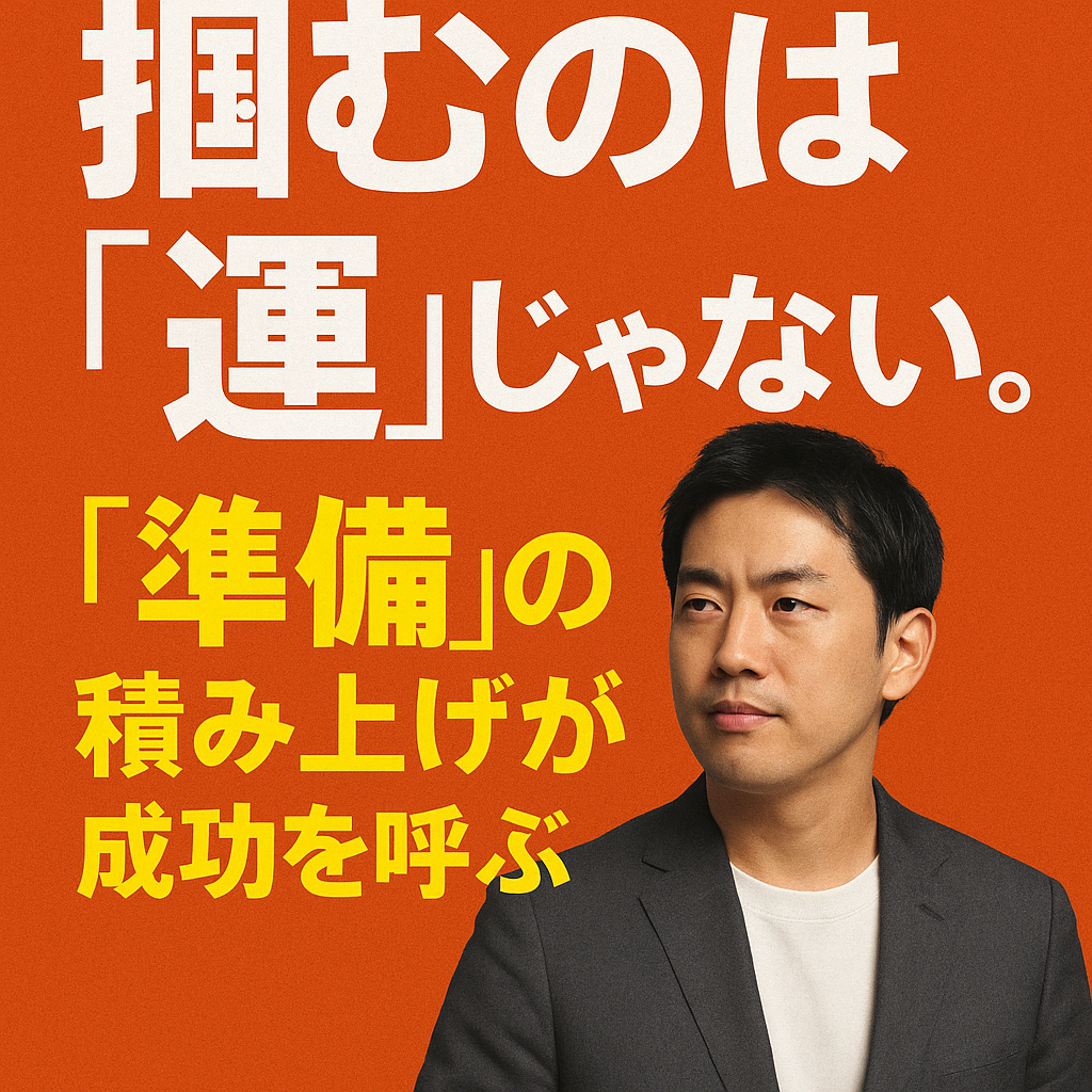 掴むのは“運”じゃない。“準備”の積み上げが成功を呼ぶ
