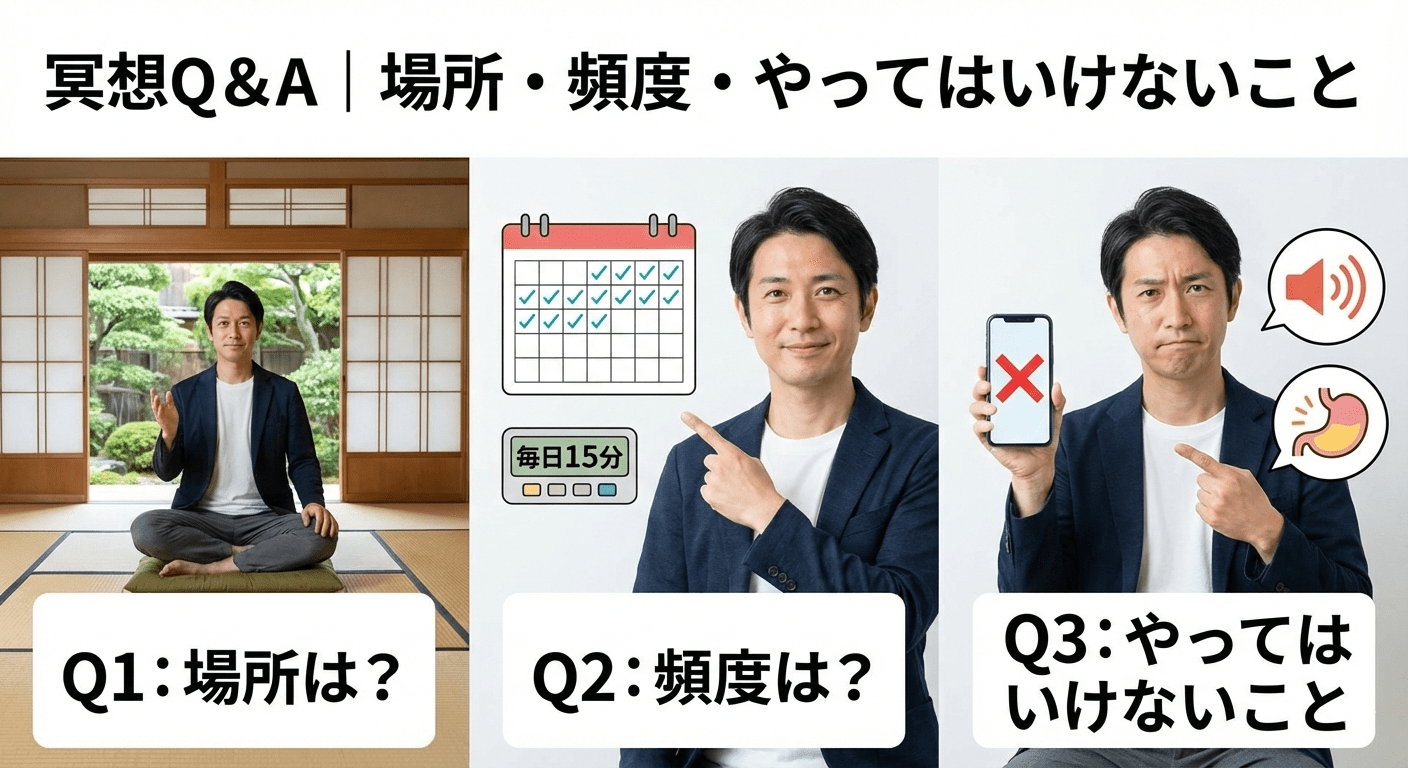 冥想Q&A|場所・頻度・やってはいけないこと