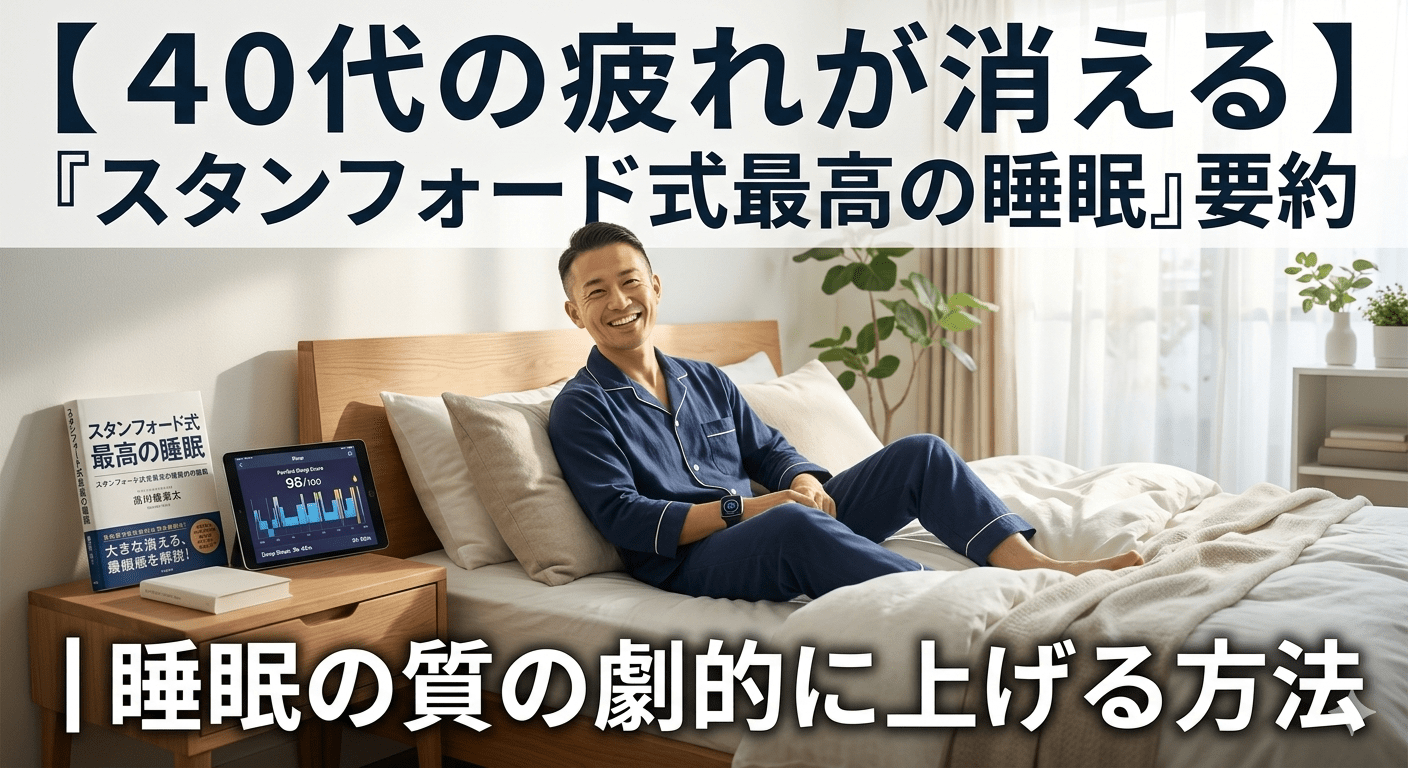 【40代の疲れが消える】『スタンフォード式最高の睡眠』要約｜睡眠の質を劇的に上げる方法