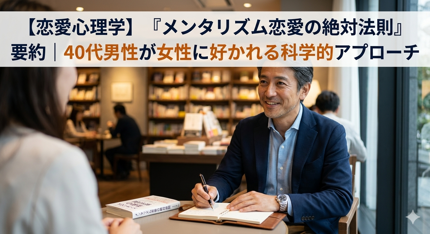 【恋愛心理学】『メンタリズム恋愛の絶対法則』要約|40代男性が女性に好かれる科学的アプローチ