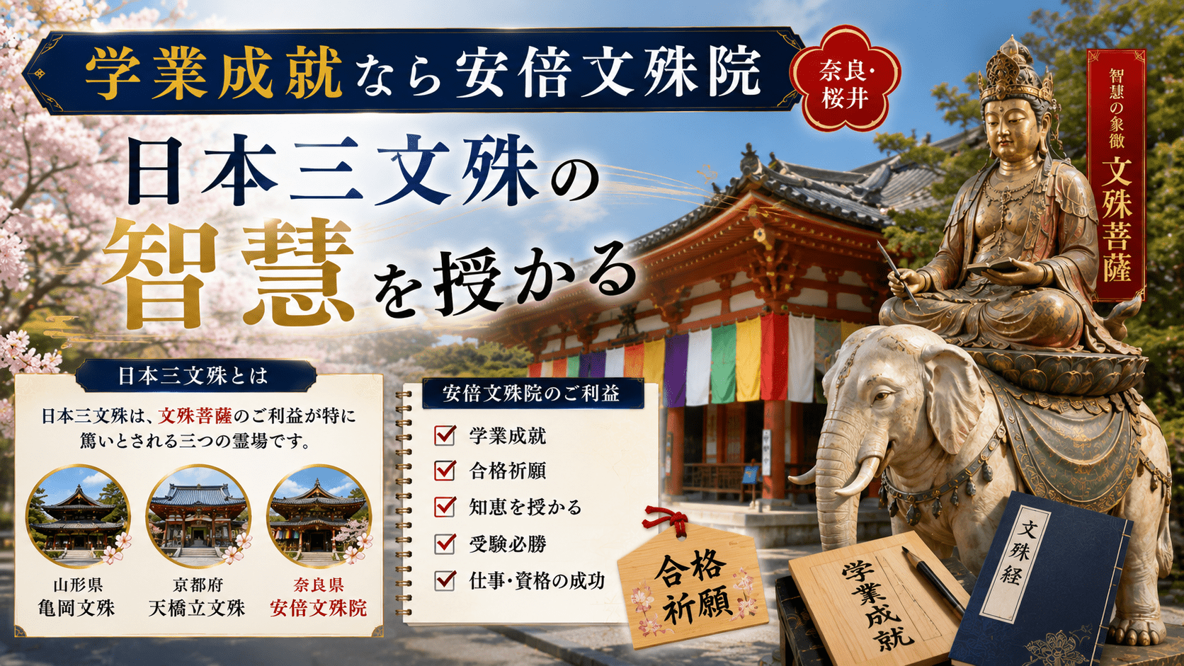 学業成就なら安倍文殊院|日本三文殊の智慧を授かる