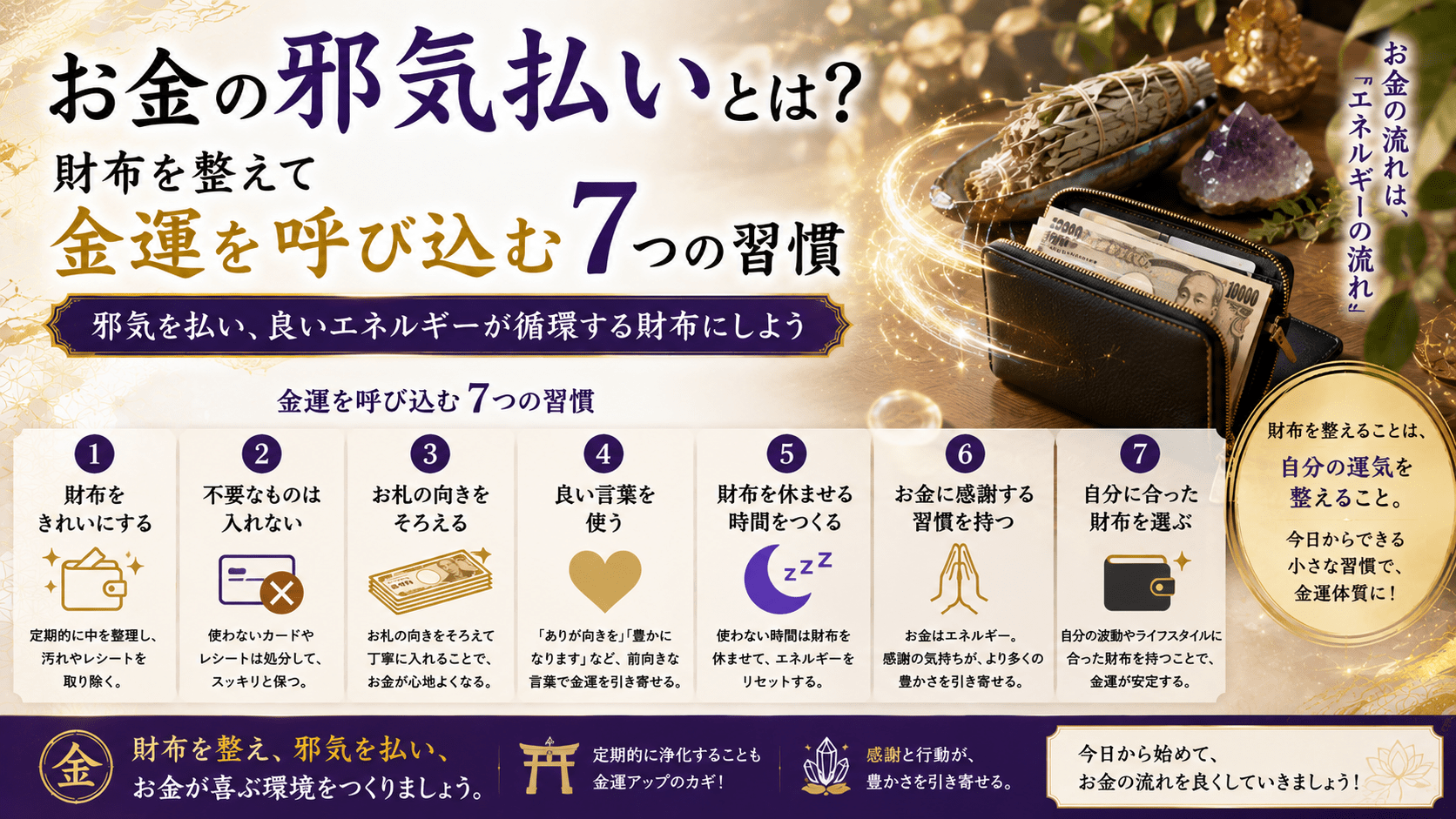 お金の邪気払いとは？財布を整えて金運を呼び込む7つの習慣