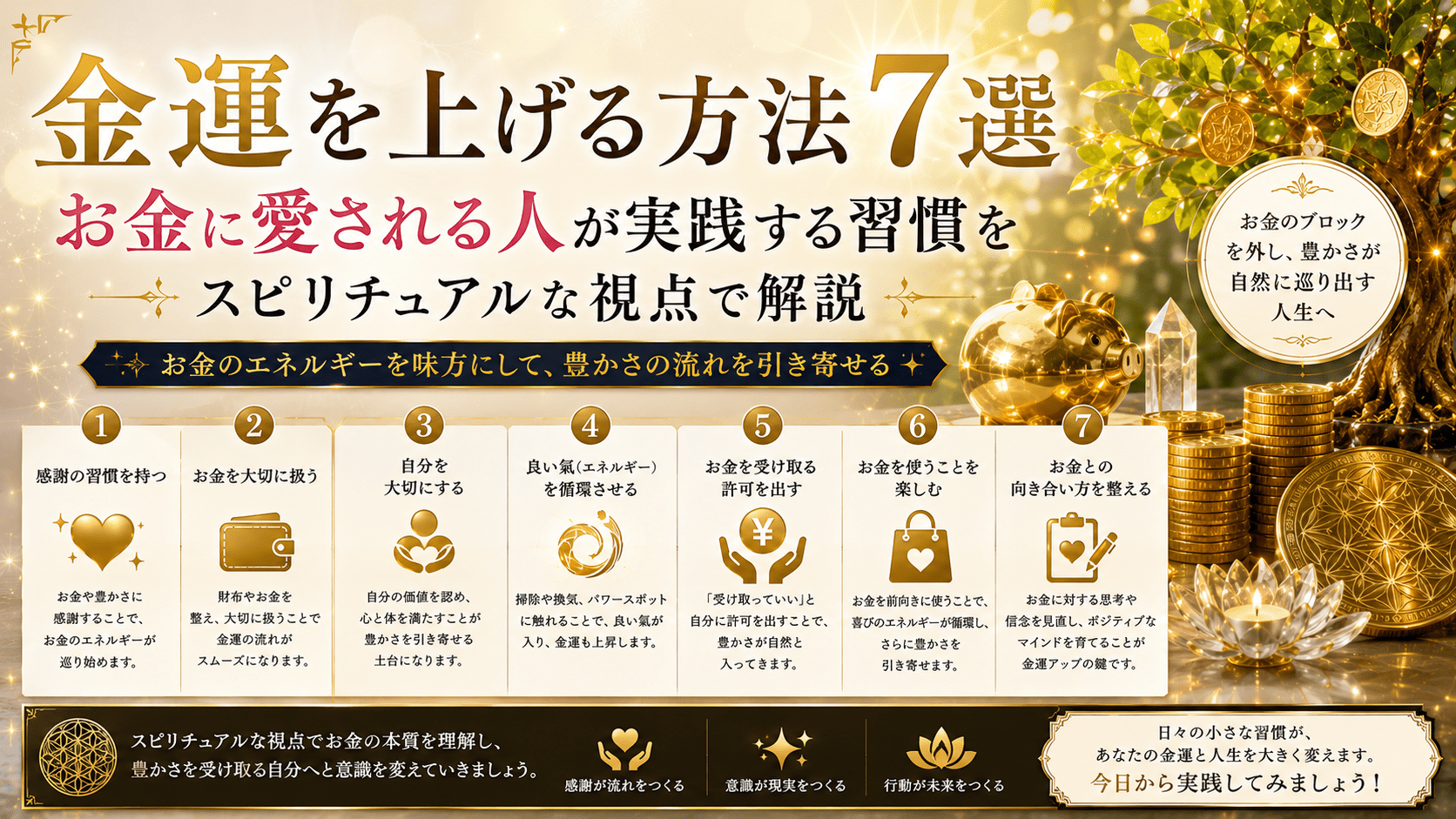 金運を上げる方法7選｜お金に愛される人が実践する習慣をスピリチュアルな視点で解説