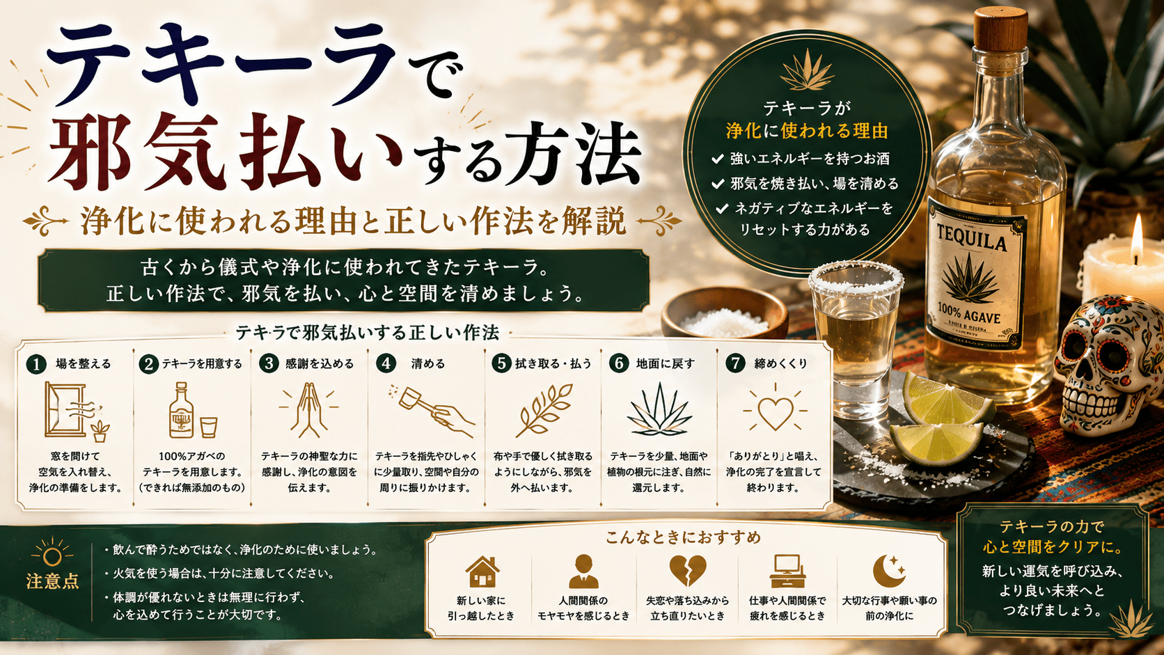 テキーラで邪気払いする方法|浄化に使われる理由と正しい作法を解説