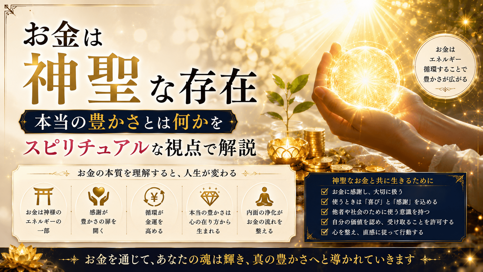 お金は神聖な存在|本当の豊かさとは何かをスピリチュアルな視点で解説