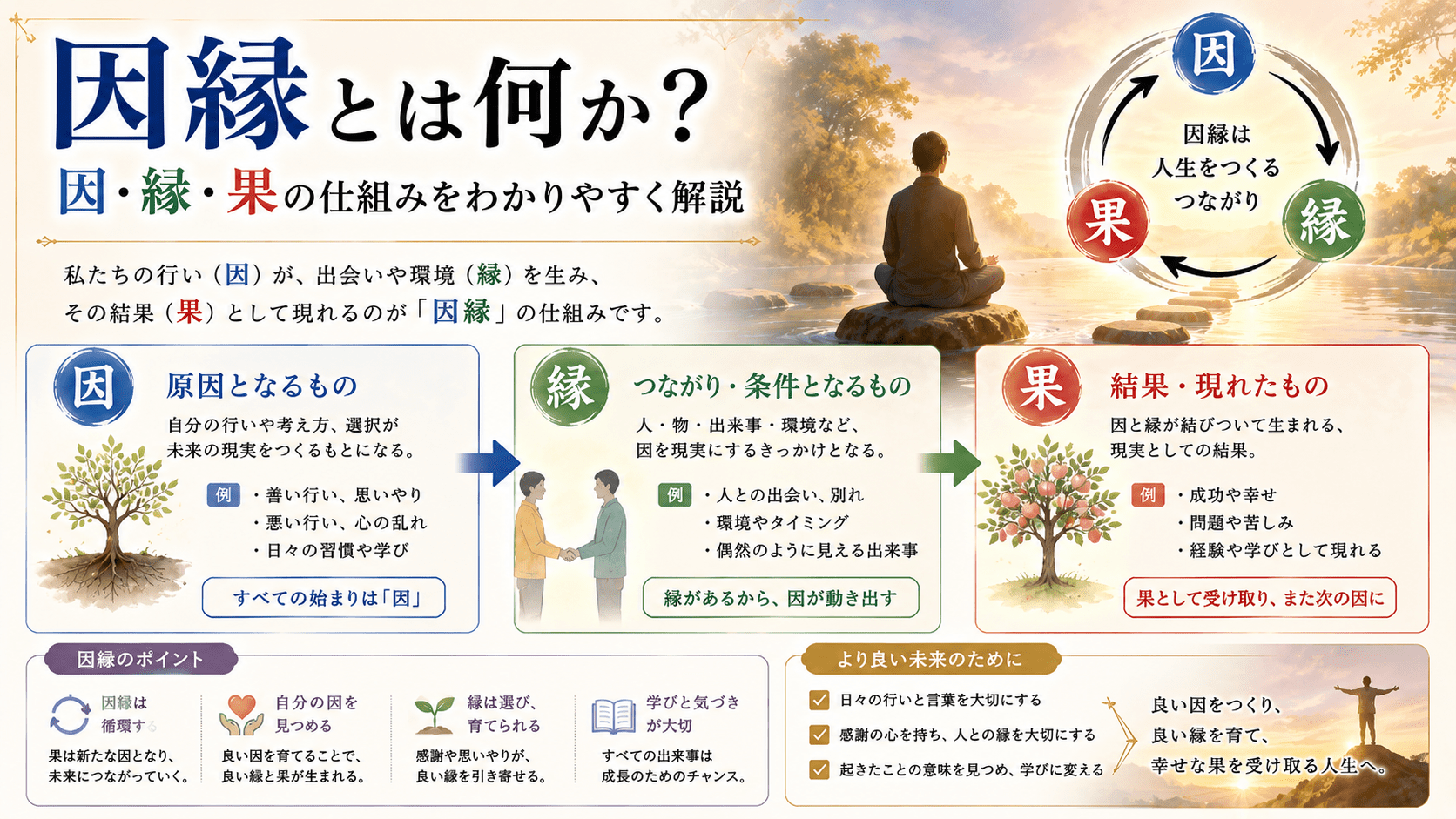 因縁とは何か？因・縁・果の仕組みをわかりやすく解説