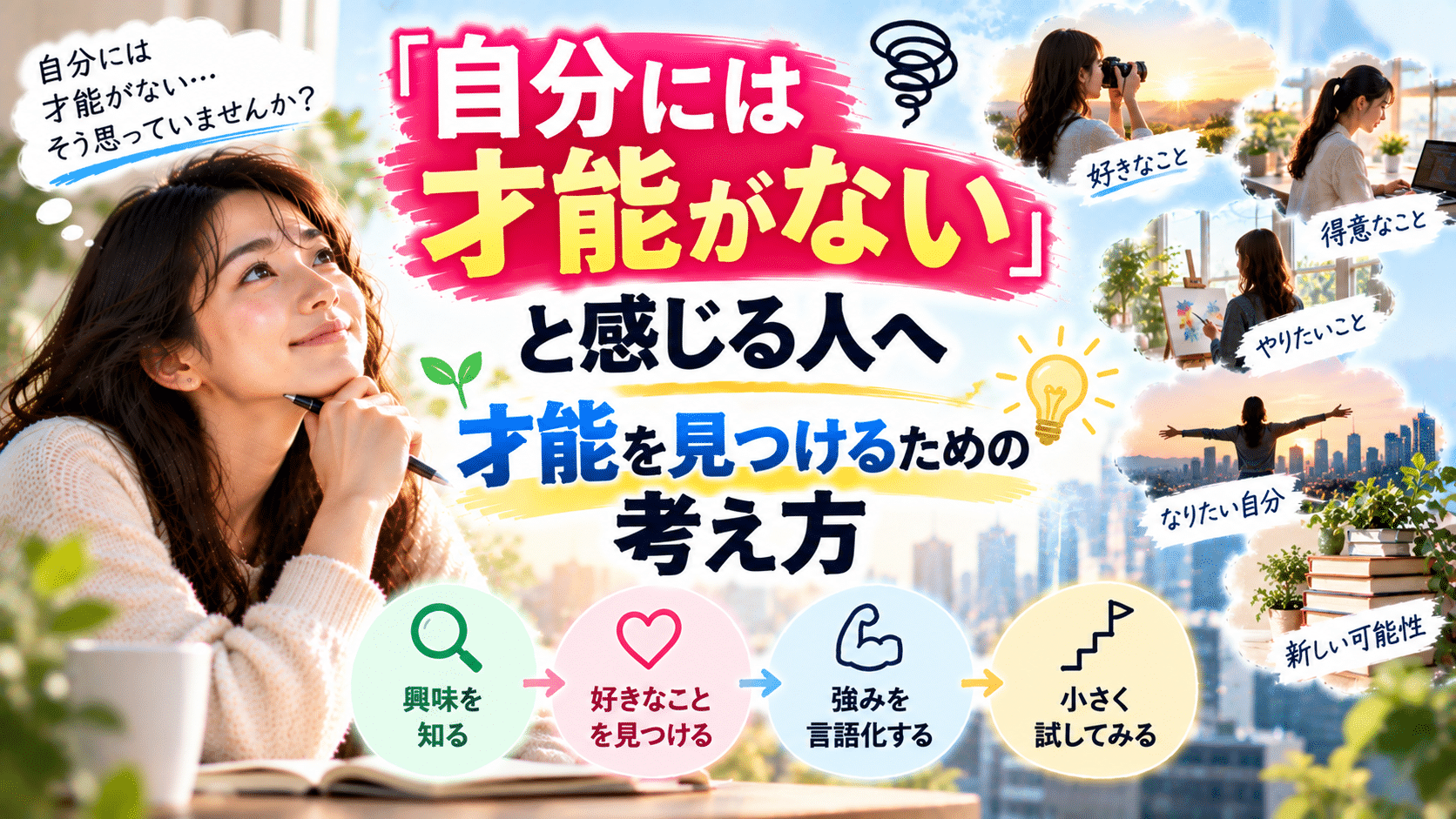 「自分には才能がない」と感じる人へ｜才能を見つけるための考え方